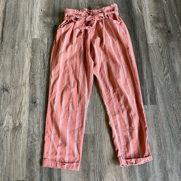 Thread & Supply Women’s High Waited Orange Striped Pants, size medium - Picture 3 of 14